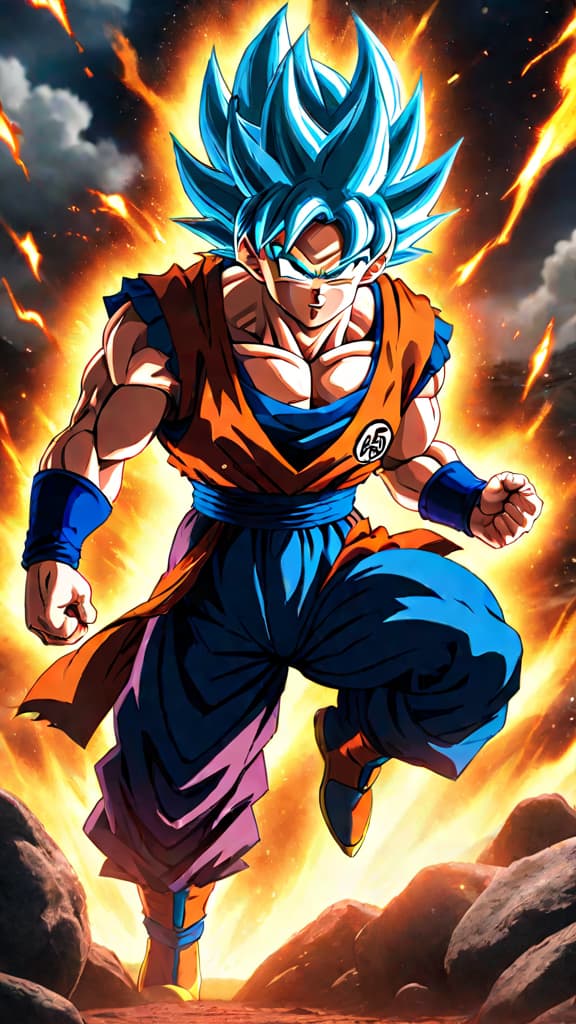  anime art of dragon ball super, goku in ultra instinct form facing jiren in a crumbling tournament arena hyperrealistic, full body, detailed clothing, highly detailed, cinematic lighting, stunningly beautiful, intricate, sharp focus, f/1. 8, 85mm, (centered image composition), (professionally color graded), ((bright soft diffused light)), volumetric fog, trending on instagram, trending on tumblr, HDR 4K, 8K