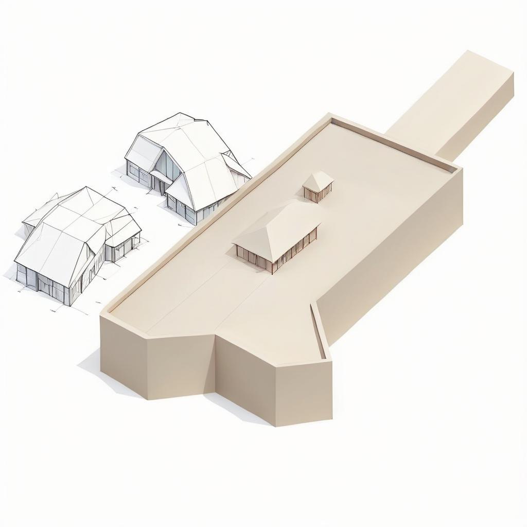  architectural style isometric building textile workshop . clean lines, geometric shapes, minimalist, modern, architectural drawing, highly detailed, on parchment