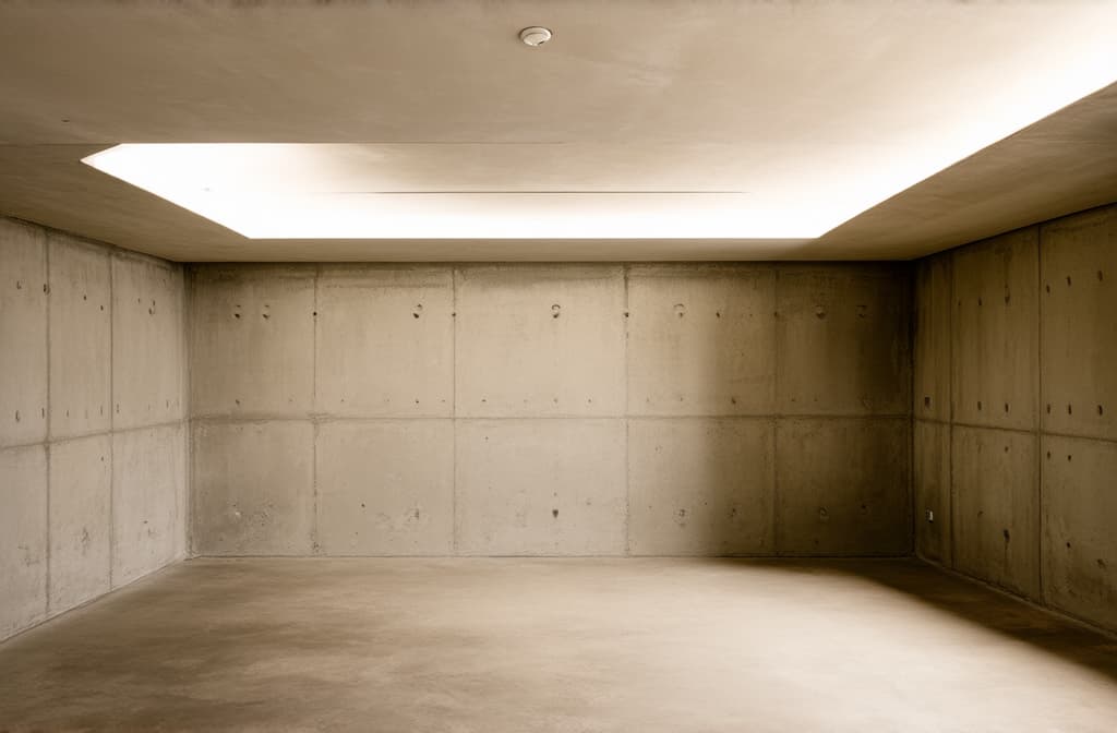  minimalist architectural space in beige tones, stark, concrete room. the room is bare, with raw concrete walls ar 3:2 {prompt}, maximum details