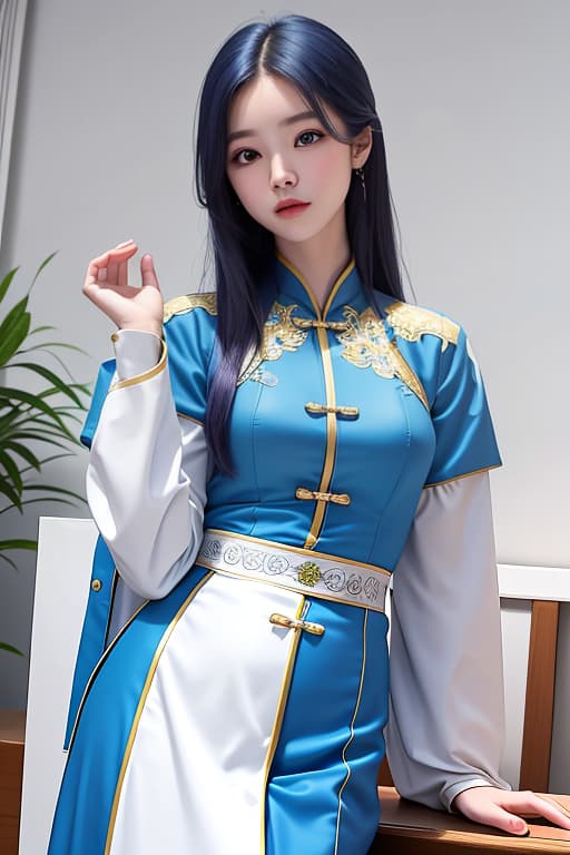  a high school girl in vietnamese ao dai, 7 color hair, goddess, cosmic power, blue eyes, beautiful, advertising photo,high quality, good proportion, masterpiece , the image is captured with an 8k camera