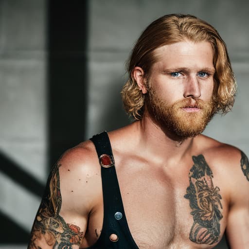 portrait+ style all elite wrestling queer blonde hunk dude face