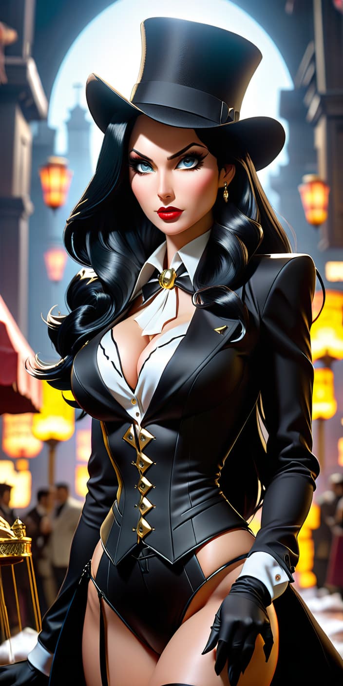  anime artwork zatanna, , cartoon, . anime style, key visual, vint, studio anime, highly detailed hyperrealistic, full body, detailed clothing, highly detailed, cinematic lighting, stunningly beautiful, intricate, sharp focus, f/1. 8, 85mm, (centered image composition), (professionally color graded), ((bright soft diffused light)), volumetric fog, trending on instagram, trending on tumblr, HDR 4K, 8K