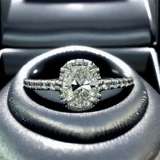  photo 40-year-old woman admires her diamond engagement ring