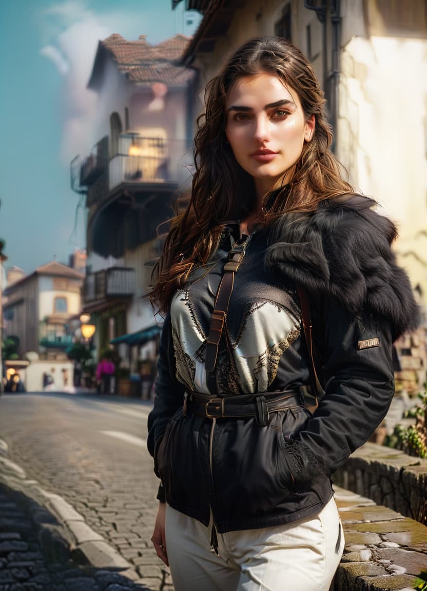  cinematic photo girl in italian town . 35mm photograph, film, bokeh, professional, 4k, highly detailed, civitai hyperrealistic, full body, detailed clothing, highly detailed, cinematic lighting, stunningly beautiful, intricate, sharp focus, f/1. 8, 85mm, (centered image composition), (professionally color graded), ((bright soft diffused light)), volumetric fog, trending on instagram, trending on tumblr, HDR 4K, 8K