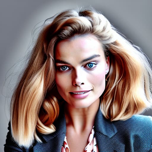 portrait+ style Margot Robbie queer face