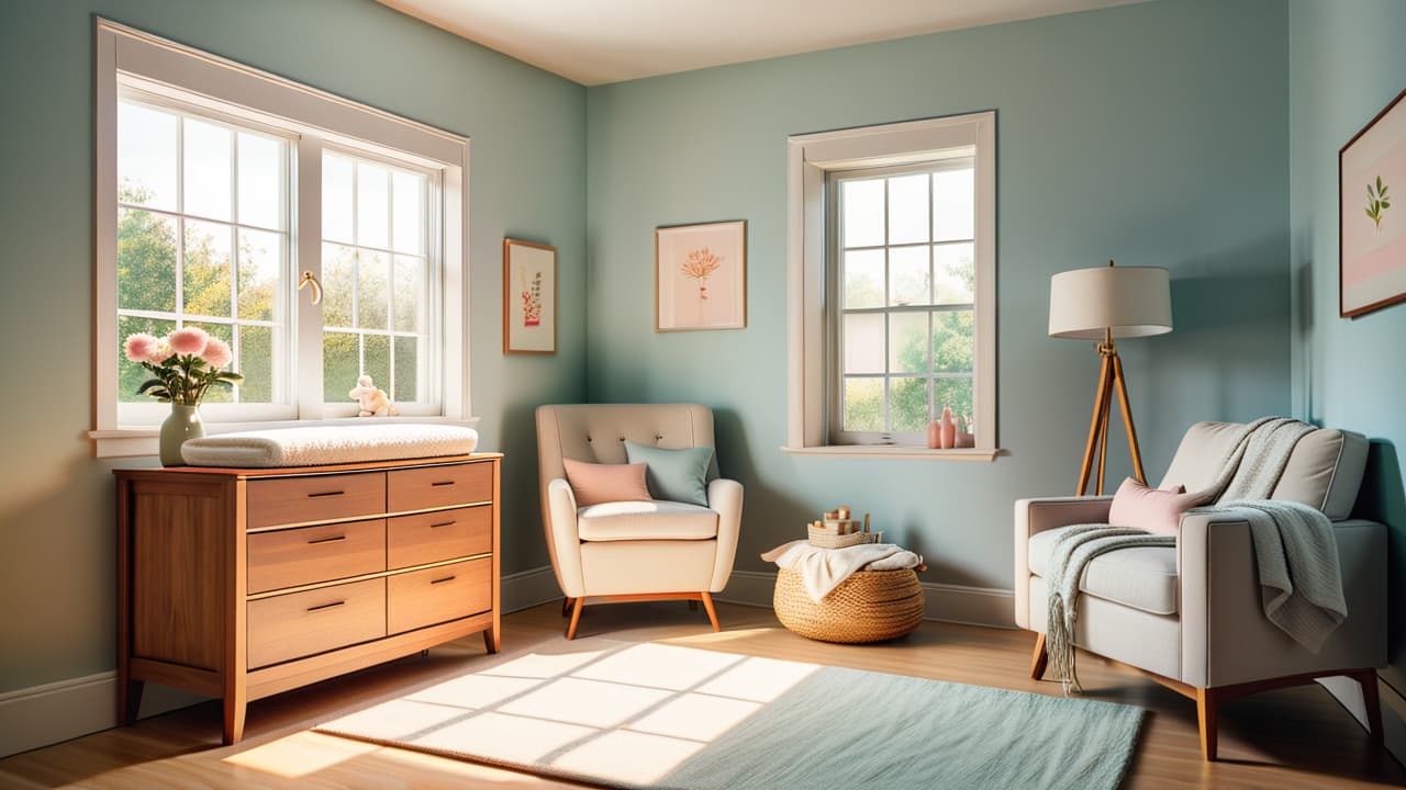  a serene nursery setting with a soft pastel color palette. a gentle baby lying on a plush changing table surrounded by natural skincare products, soft cotton towels, and a soothing ambiance of sunlight filtering through the window. hyperrealistic, full body, detailed clothing, highly detailed, cinematic lighting, stunningly beautiful, intricate, sharp focus, f/1. 8, 85mm, (centered image composition), (professionally color graded), ((bright soft diffused light)), volumetric fog, trending on instagram, trending on tumblr, HDR 4K, 8K