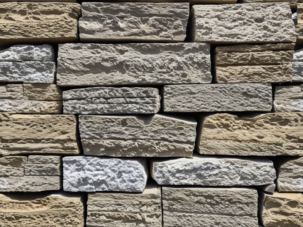  generate a realistic 4k photgraph of limestone. The image must not contain people in it. Make sure the image is very realistic. Make sure the image can be used for a company that sells limestone to masonry companies. This company sells masonry supplies. The picture must be presentable to show a client online. Use the thinstone veneer in a real life example such as walls or patios