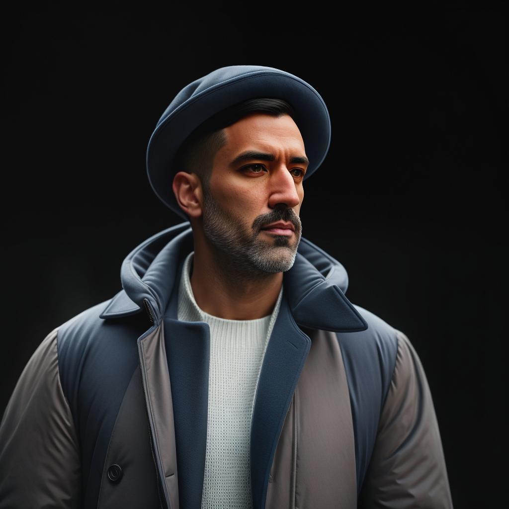  a man wearing a blue coat, while in the city hyperrealistic, full body, detailed clothing, highly detailed, cinematic lighting, stunningly beautiful, intricate, sharp focus, f/1. 8, 85mm, (centered image composition), (professionally color graded), ((bright soft diffused light)), volumetric fog, trending on instagram, trending on tumblr, HDR 4K, 8K