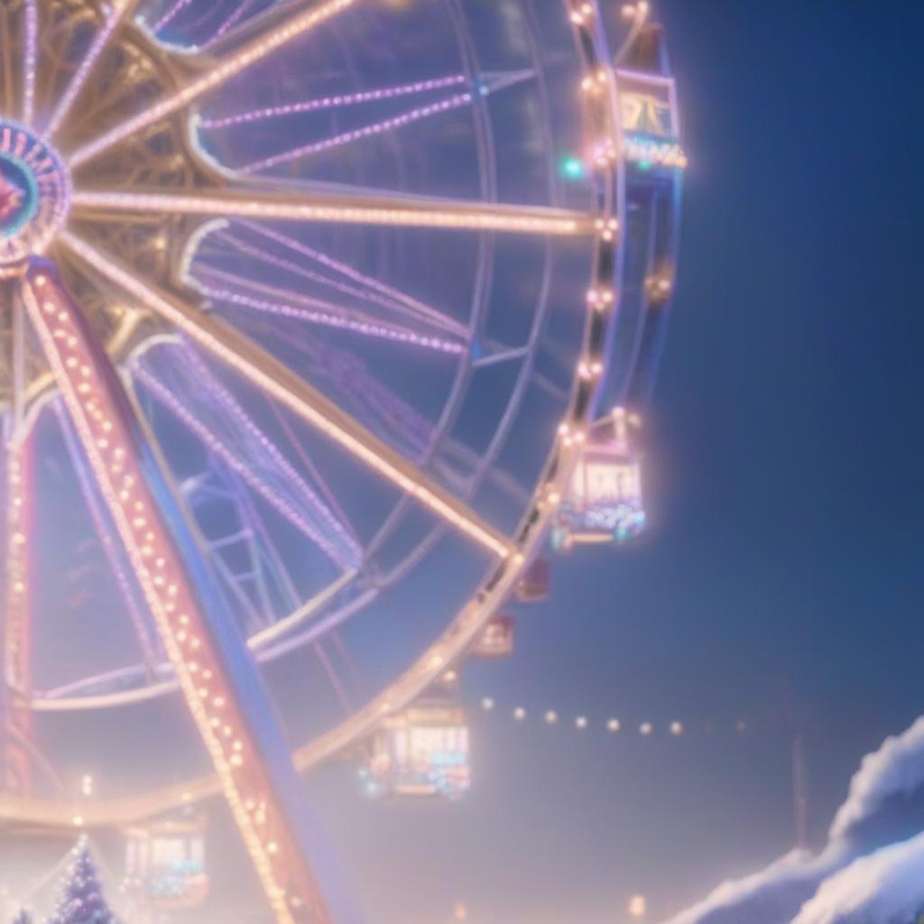  professional 3d model a christmas scene with a big ferris wheel . octane render, highly detailed, volumetric, dramatic lighting, civitai hyperrealistic, full body, detailed clothing, highly detailed, cinematic lighting, stunningly beautiful, intricate, sharp focus, f/1. 8, 85mm, (centered image composition), (professionally color graded), ((bright soft diffused light)), volumetric fog, trending on instagram, trending on tumblr, HDR 4K, 8K