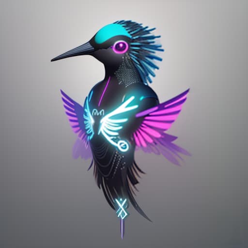  artificial intelligence hummingbird, unusual, fabulous, (logo:1.3), vector graphics, brand, design, inspired, (straight:1.3), (symmetrical:0.4)