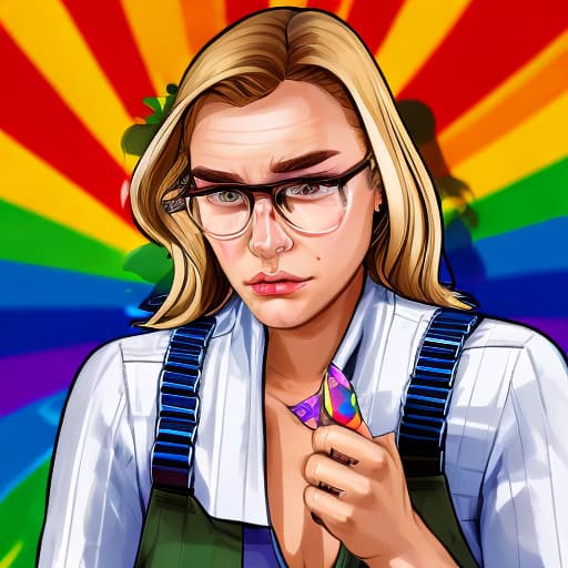 portrait+ style GTA 5 LGBT queer blonde female face