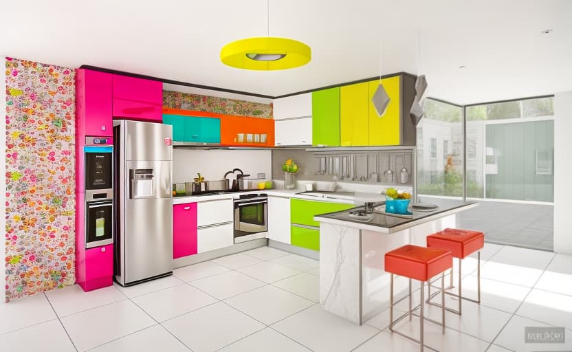  a colorful kitchen