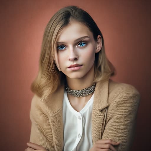 portrait+ style Russian LGBT queer model blonde female face