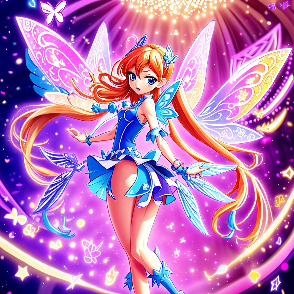  anime artwork anime, winx fairy, wings, magic, perfect world . anime style, key visual, vibrant, studio anime, highly detailed