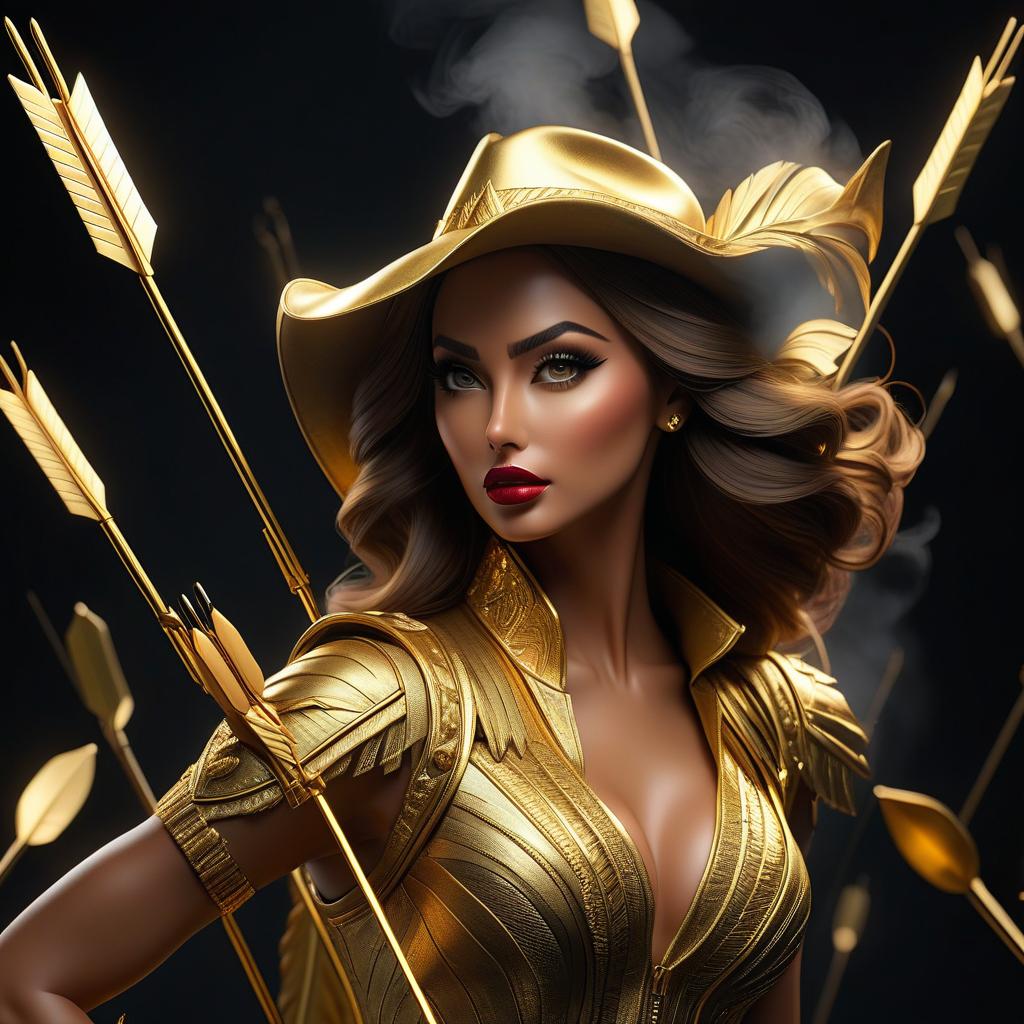  create a gold colored picture with one arrow zigzagging up and one arrow zigzagging down indicating the dollar exchange rate on a black background hyperrealistic, full body, detailed clothing, highly detailed, cinematic lighting, stunningly beautiful, intricate, sharp focus, f/1. 8, 85mm, (centered image composition), (professionally color graded), ((bright soft diffused light)), volumetric fog, trending on instagram, trending on tumblr, HDR 4K, 8K