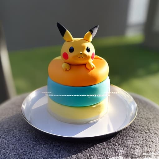 redshift style Pokémon cake hyperrealistic, full body, detailed clothing, highly detailed, cinematic lighting, stunningly beautiful, intricate, sharp focus, f/1. 8, 85mm, (centered image composition), (professionally color graded), ((bright soft diffused light)), volumetric fog, trending on instagram, trending on tumblr, HDR 4K, 8K