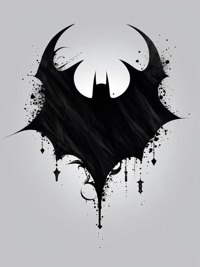  batman logo , (tattoo sketch:1.25), drawing