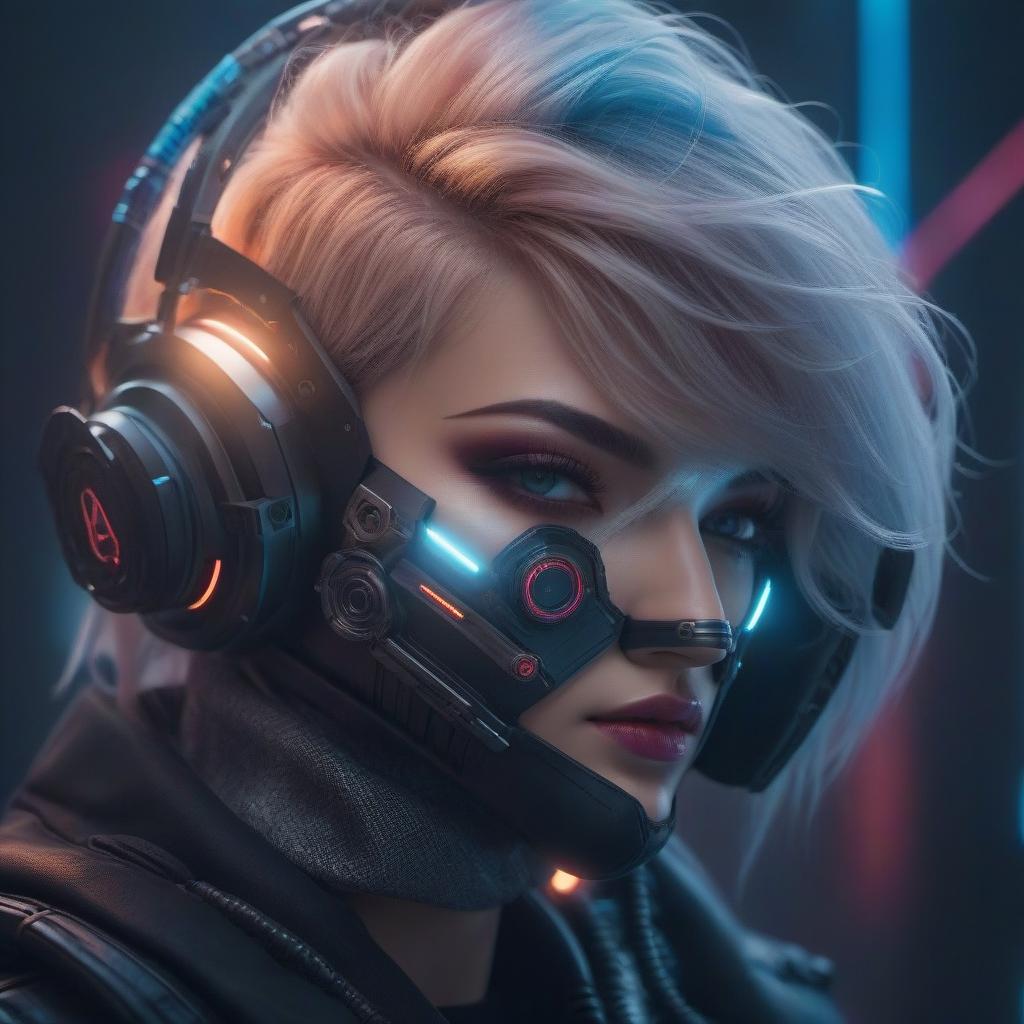  Portrait in cyberpunk style hyperrealistic, full body, detailed clothing, highly detailed, cinematic lighting, stunningly beautiful, intricate, sharp focus, f/1. 8, 85mm, (centered image composition), (professionally color graded), ((bright soft diffused light)), volumetric fog, trending on instagram, trending on tumblr, HDR 4K, 8K