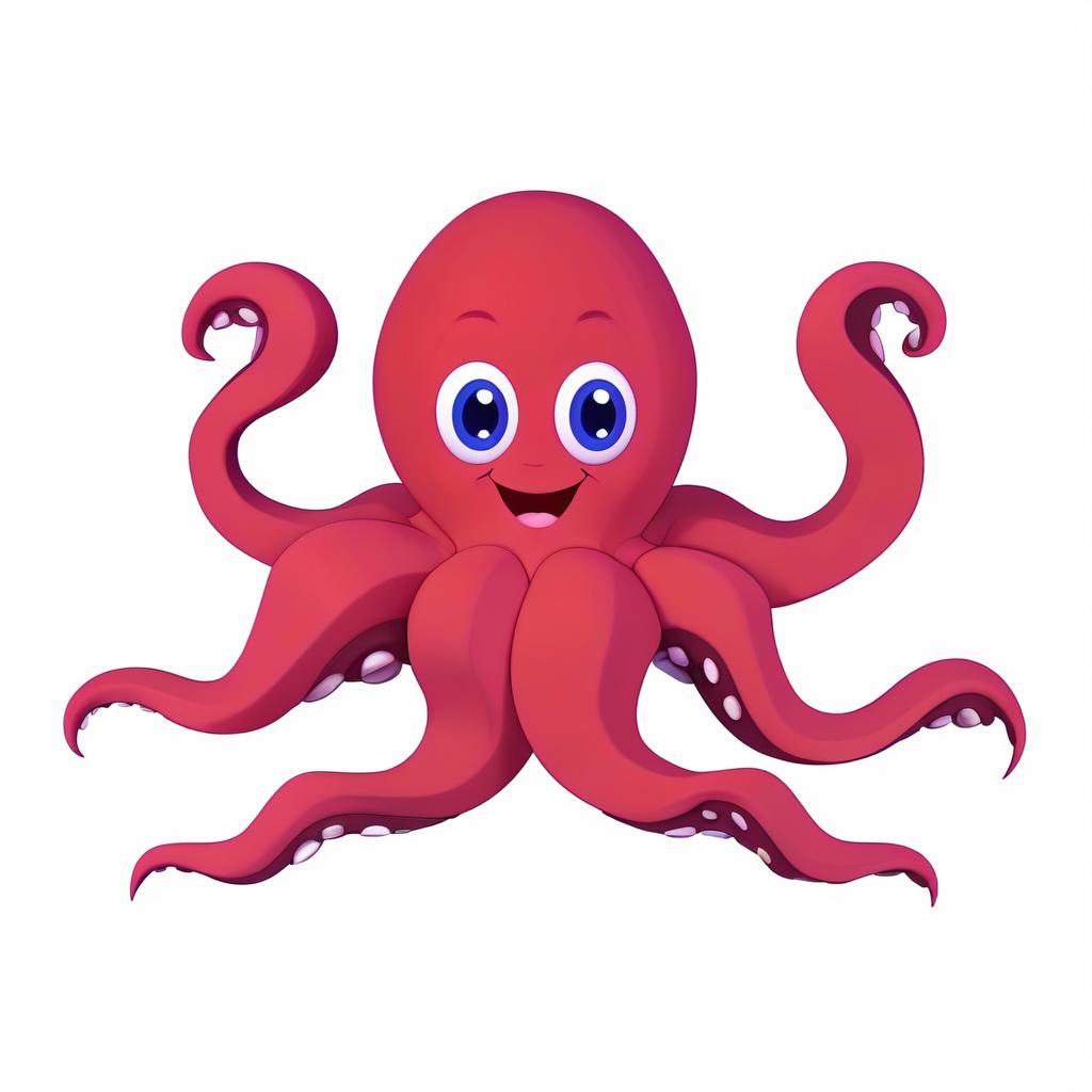  octopus smiles in 3d style