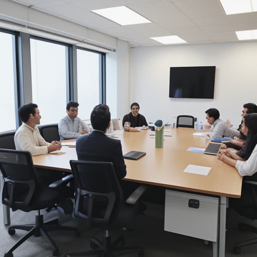  people are having a meeting at office