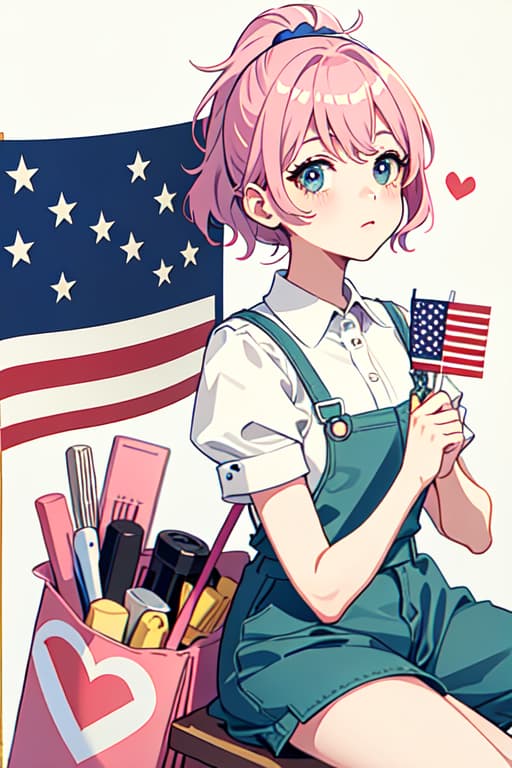  cute labor day wallpaper, pastel colors, cartoon style, workers\' tools, american flags, hearts, stars, simple background, vector art, commercial use, advertising photo,high quality, good proportion, masterpiece , the image is captured with an 8k camera