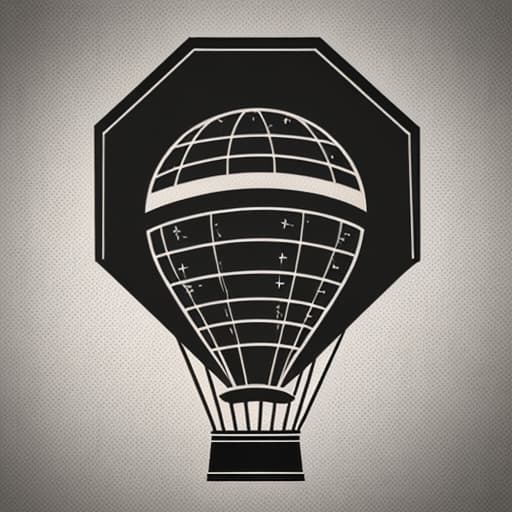  create a cartoon trophy containing a a vectorized hot air balloon and a graduation cap add random cartoon stuff