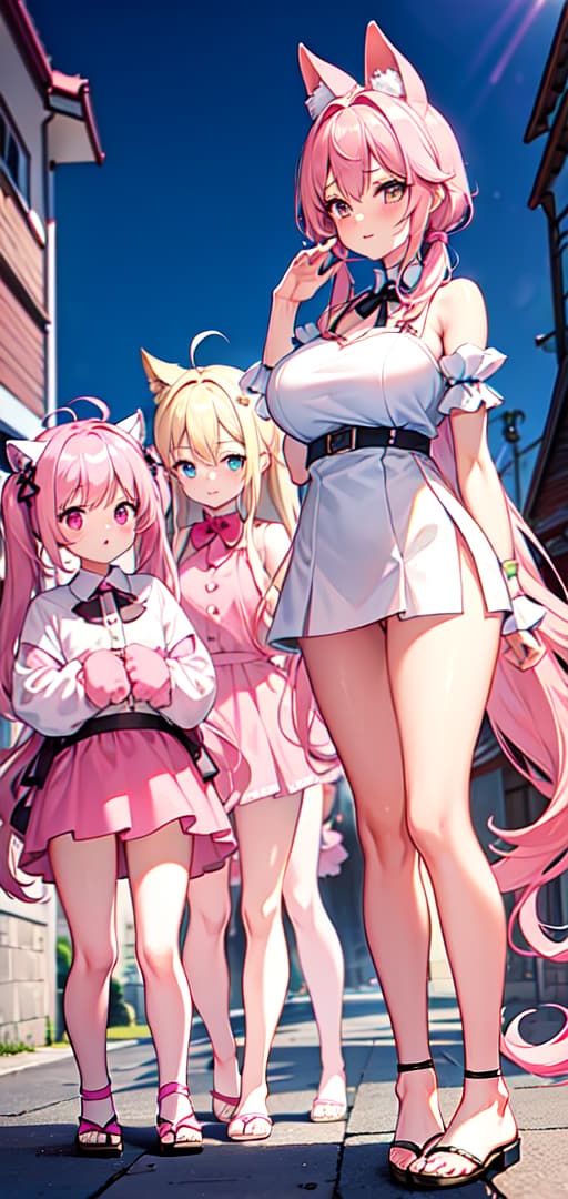  pink , pink , pink hair, light pink hair, , twintails, up ponytail, twin rolls, huge s, super s, demon s, bangs, s, huge s, , beautiful skin, barefoot, bright, fair-skinned, full body, slender, slender huge s, cute, standing, slim, light, pink cheongsam, lines, gal, not wearing, front open, huge s, eyes, super , Z cup, , animal ears, light pink s, small s, estrus, beautiful s, , close, , twins, sisters, s together, cute s, , Holstein, twins, toro face, pink eyebrows, mother, mother, sister, , niece, 3 people, 4 people, 5 people, 6 people, 7 people, 8 people, 9 people, 10 people, multiple people, , , 