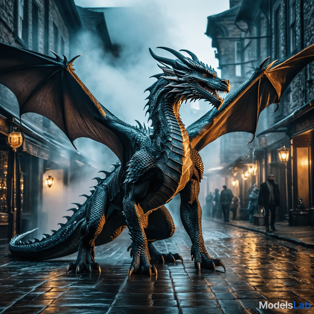  dragon hyperrealistic, full body, detailed clothing, highly detailed, cinematic lighting, stunningly beautiful, intricate, sharp focus, f/1. 8, 85mm, (centered image composition), (professionally color graded), ((bright soft diffused light)), volumetric fog, trending on instagram, trending on tumblr, HDR 4K, 8K