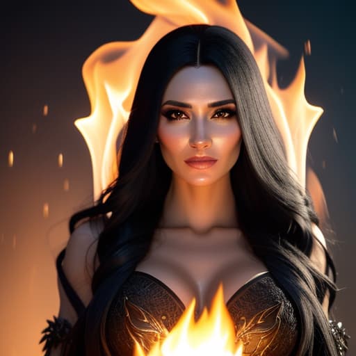  beautiful sorceress with long black hair casting a spell standing with her hands above a bubbling cauldron, her face illuminated by the glow of the fire. good skin, clear eyes, smart hair, soft focus, depth of field, 8k photo, hdr, professional lighting, taken with canon eos r5, 75mm lens, low angle shot hyperrealistic, full body, detailed clothing, highly detailed, cinematic lighting, stunningly beautiful, intricate, sharp focus, f/1. 8, 85mm, (centered image composition), (professionally color graded), ((bright soft diffused light)), volumetric fog, trending on instagram, trending on tumblr, HDR 4K, 8K