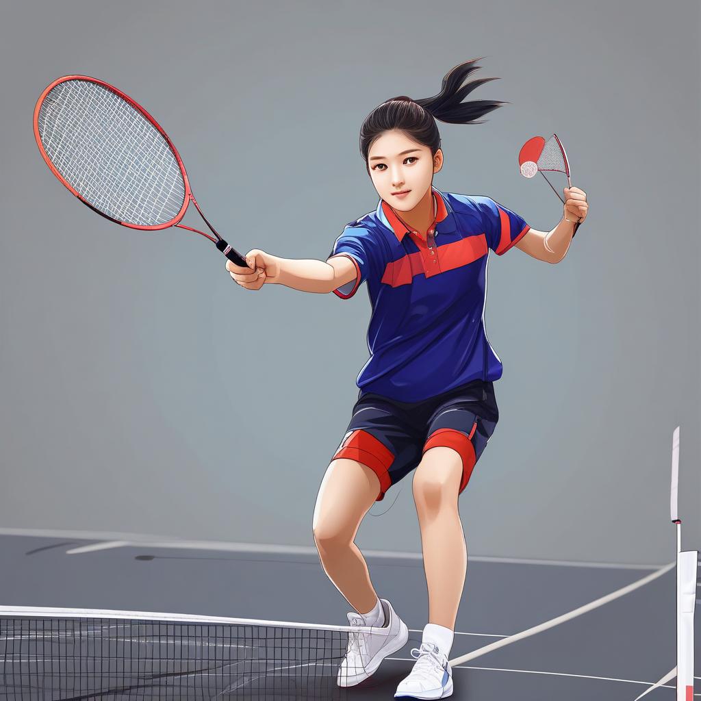  masterpiece, best quality, JK, beauty, high school student, playing badminton, top quality, best quality, 8k resolution