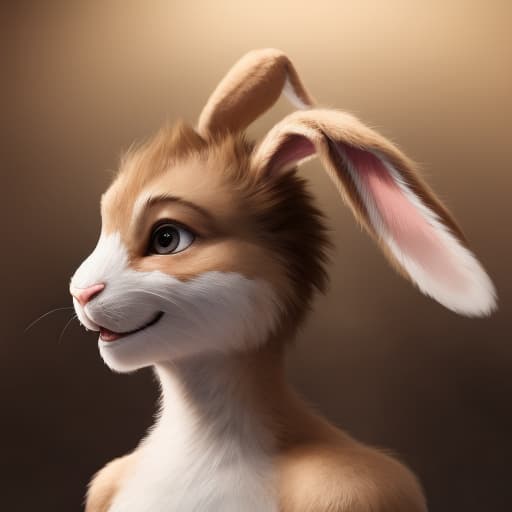  bunny transformation, open eyes, digital art, masterpiece, 4k, fine details,