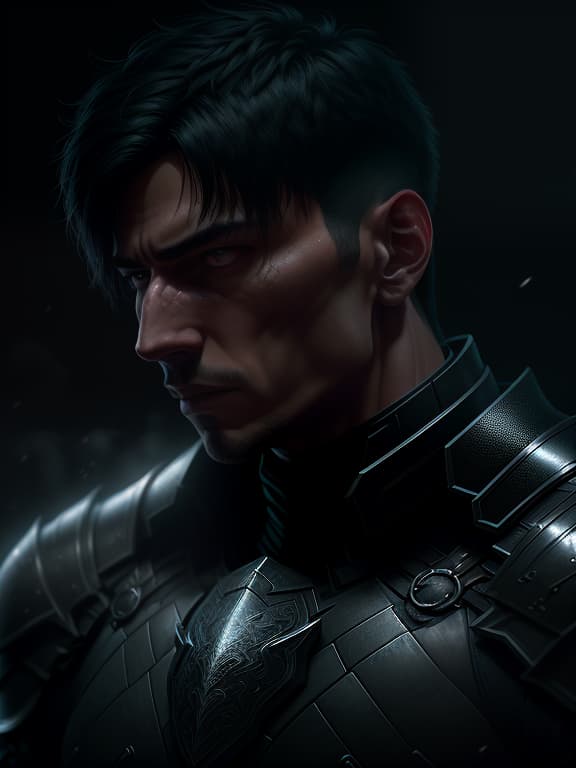  A man, with short black hair, wearing a leather armor., slate atmosphere, cinematic, dimmed colors, dark shot, muted colors, film grainy, lut, spooky hyperrealistic, full body, detailed clothing, highly detailed, cinematic lighting, stunningly beautiful, intricate, sharp focus, f/1. 8, 85mm, (centered image composition), (professionally color graded), ((bright soft diffused light)), volumetric fog, trending on instagram, trending on tumblr, HDR 4K, 8K