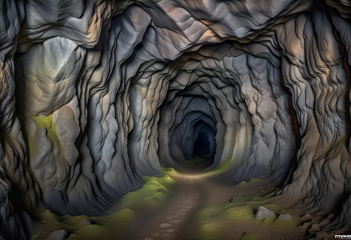  a terrible dark cave on the walls of the web and at the end of the ghost hyperrealistic, full body, detailed clothing, highly detailed, cinematic lighting, stunningly beautiful, intricate, sharp focus, f/1. 8, 85mm, (centered image composition), (professionally color graded), ((bright soft diffused light)), volumetric fog, trending on instagram, trending on tumblr, HDR 4K, 8K