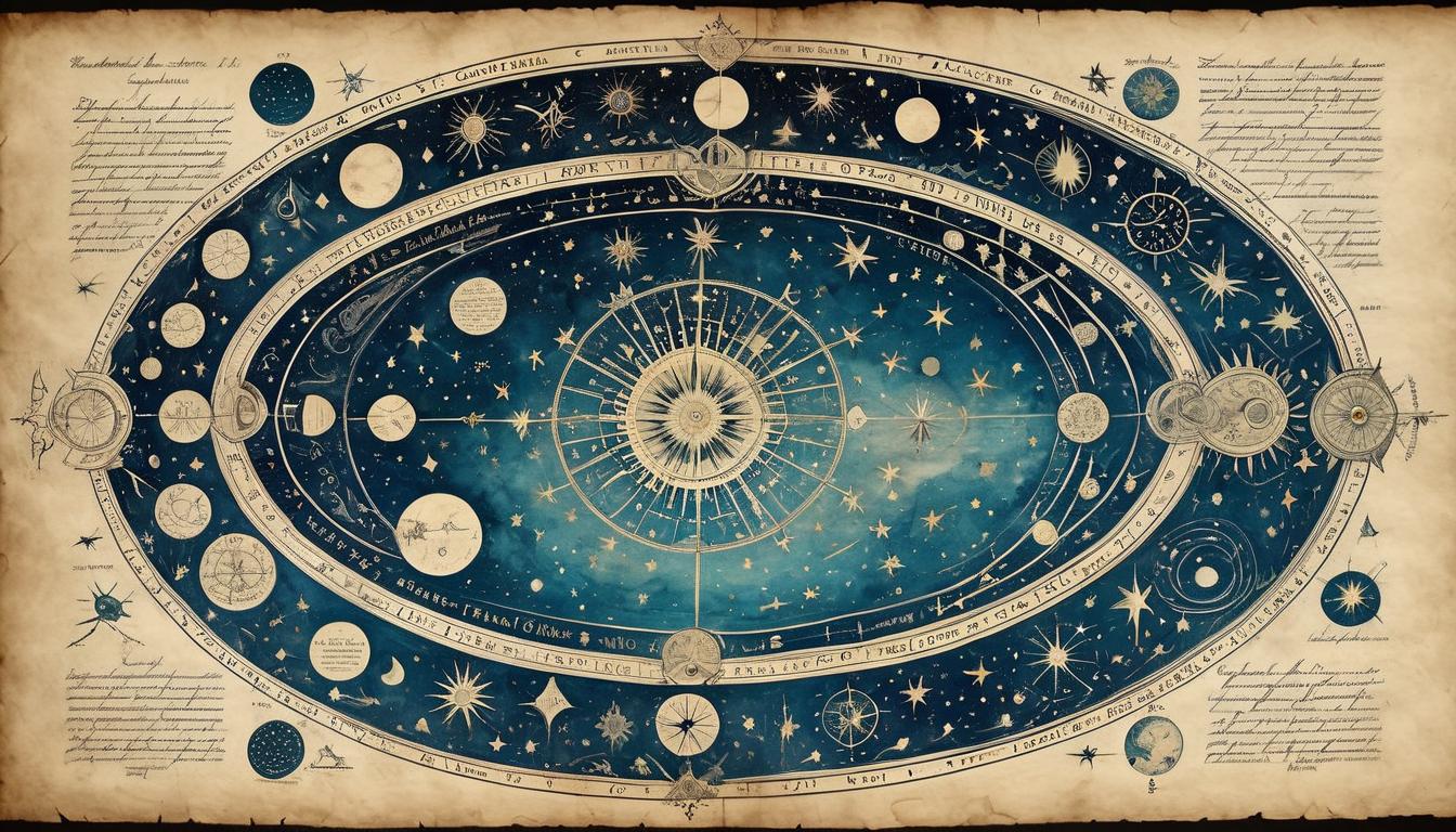  on parchment, surrealism+++, eldritch telescope with intricate designs, night sky filled with constellations, aura of foresight, mystical ambiance(mysterious, provocative, symbolic,muted color)+++