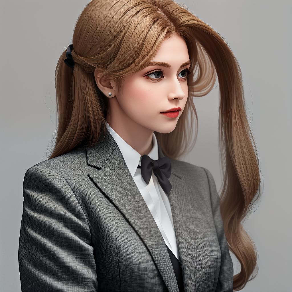  masterpiece, best quality,A British female profile, business attire, clean background,