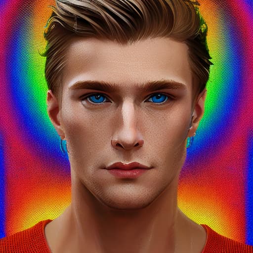 portrait+ style Russian LGBT queer TV actor blonde hunk dude face