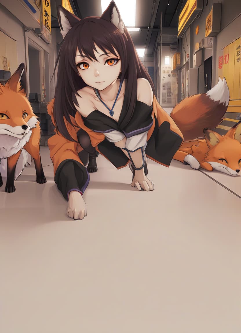  anime artwork make me a human fox . anime style, key visual, vibrant, studio anime, highly detailed