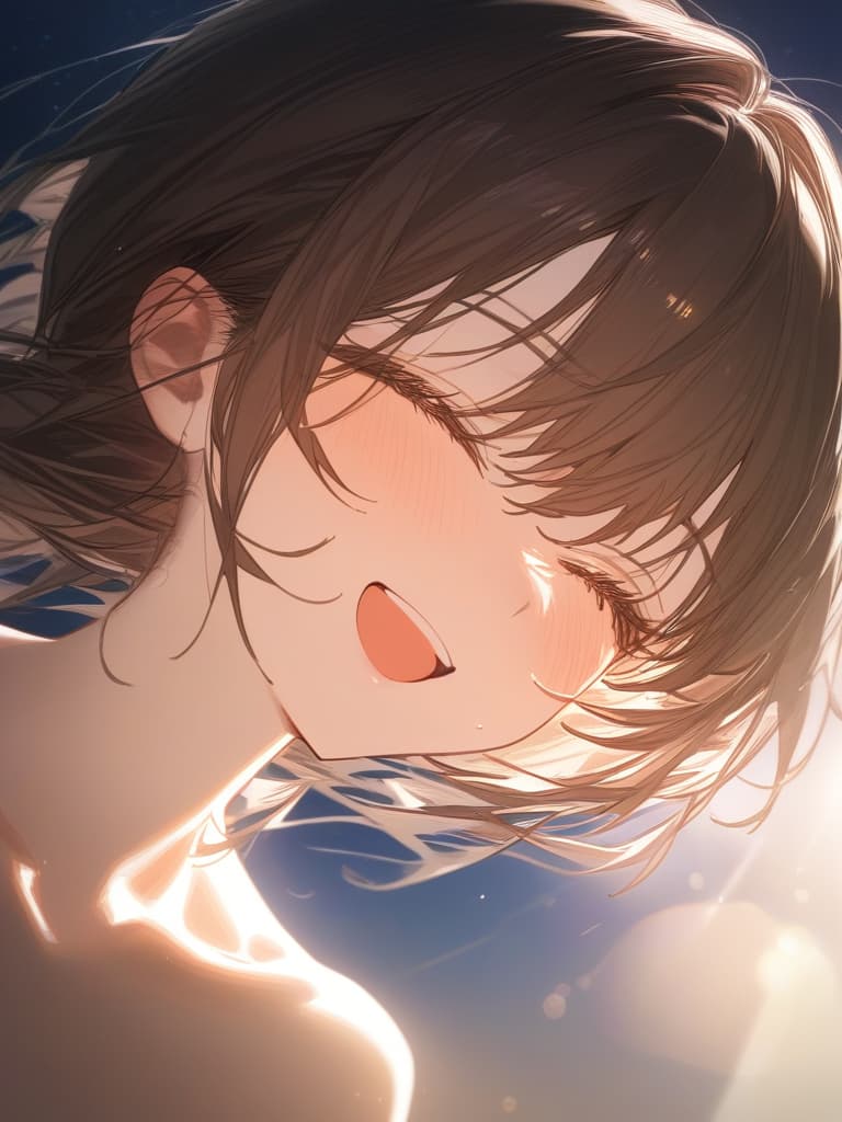  under the starry sky, a girl laughing at me, bright brown hair, transparent fleeting, masterpiece, best quality,8k,ultra detailed,high resolution,an extremely delicate and beautiful,hyper detail