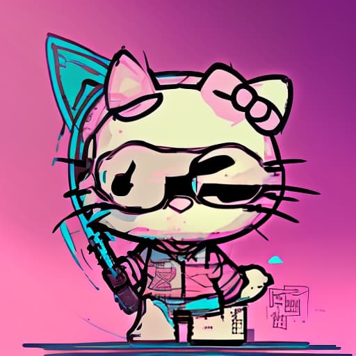 nvinkpunk the character of hello kitty is very angry.