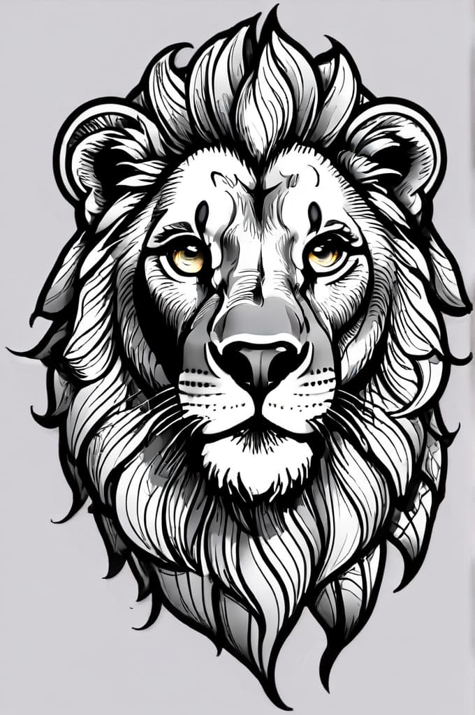  lion with spectacles , (tattoo sketch:1.25), drawing