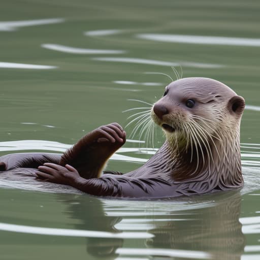  otter playing dhoal