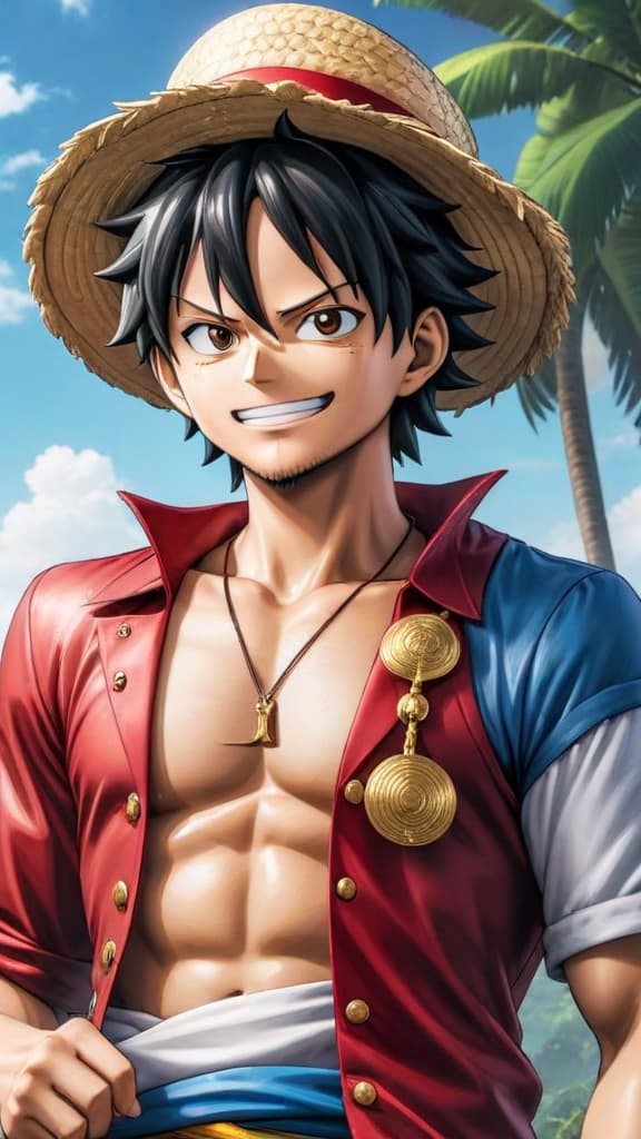  anime art: luffy's age reduced by 10 years after ivankov's hormone therapy at impel down. hyperrealistic, full body, detailed clothing, highly detailed, cinematic lighting, stunningly beautiful, intricate, sharp focus, f/1. 8, 85mm, (centered image composition), (professionally color graded), ((bright soft diffused light)), volumetric fog, trending on instagram, trending on tumblr, HDR 4K, 8K