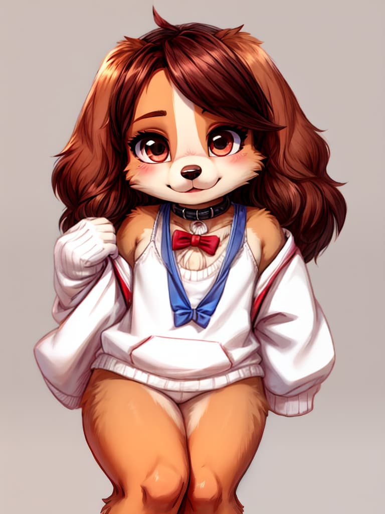  anthropomorphic female english cocker spaniel curvy and no background