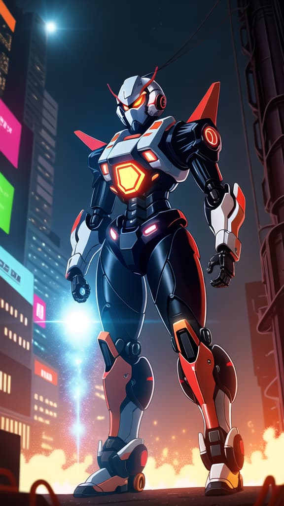  ((mecha)), exosuit, <lora:Mecha:0.8), <lora:add_detail:1.5), ultra sharp, detailed, science_fiction, red and black colors, (((made of computer chips, wires))), glowing in the dark, neon details, intricate, mecha masterpiece, detailed mech armor