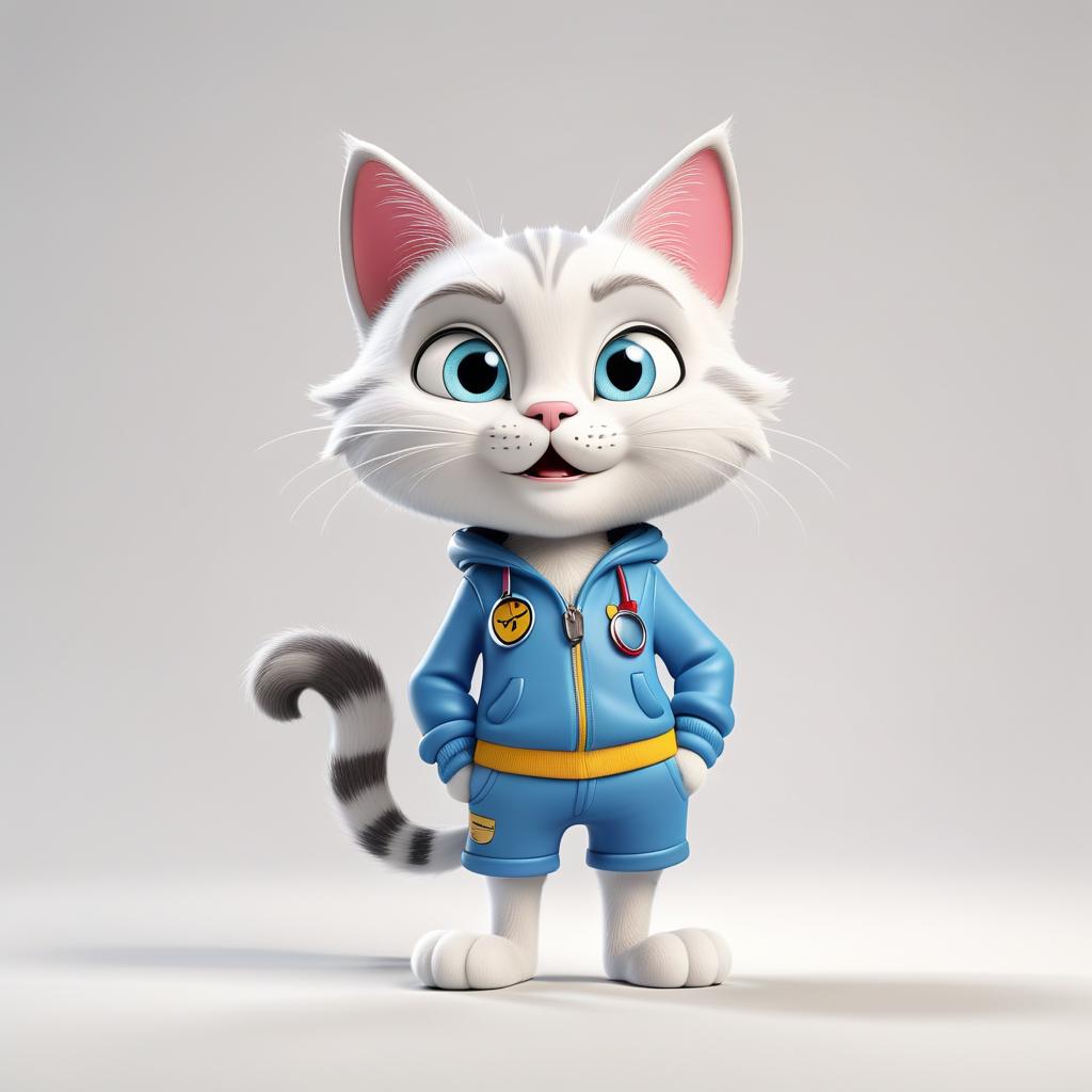  on white background a professional cartoon character of a funny cat, full body shot, mascot, (white solid background:1.2), clean background, (4k, best quality, masterpiece:1.2), ultrahigh res, highly detailed, sharp focus, (perfect image composition), <lora:stickersredmond:1>