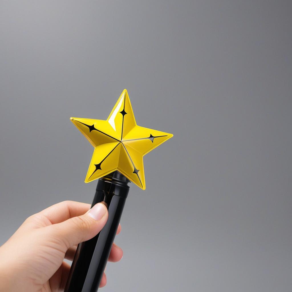  light stick that has a star and it’s yellow and black, award winning, professional, highly detailed, masterpiece