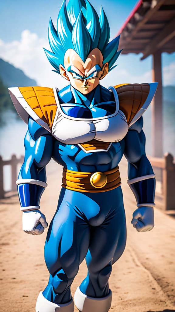  an anime art of vegeta from dragon ball unlocking a new super saiyan form beyond super saiyan blue. hyperrealistic, full body, detailed clothing, highly detailed, cinematic lighting, stunningly beautiful, intricate, sharp focus, f/1. 8, 85mm, (centered image composition), (professionally color graded), ((bright soft diffused light)), volumetric fog, trending on instagram, trending on tumblr, HDR 4K, 8K