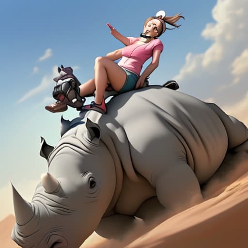  Rhino riding a mouse