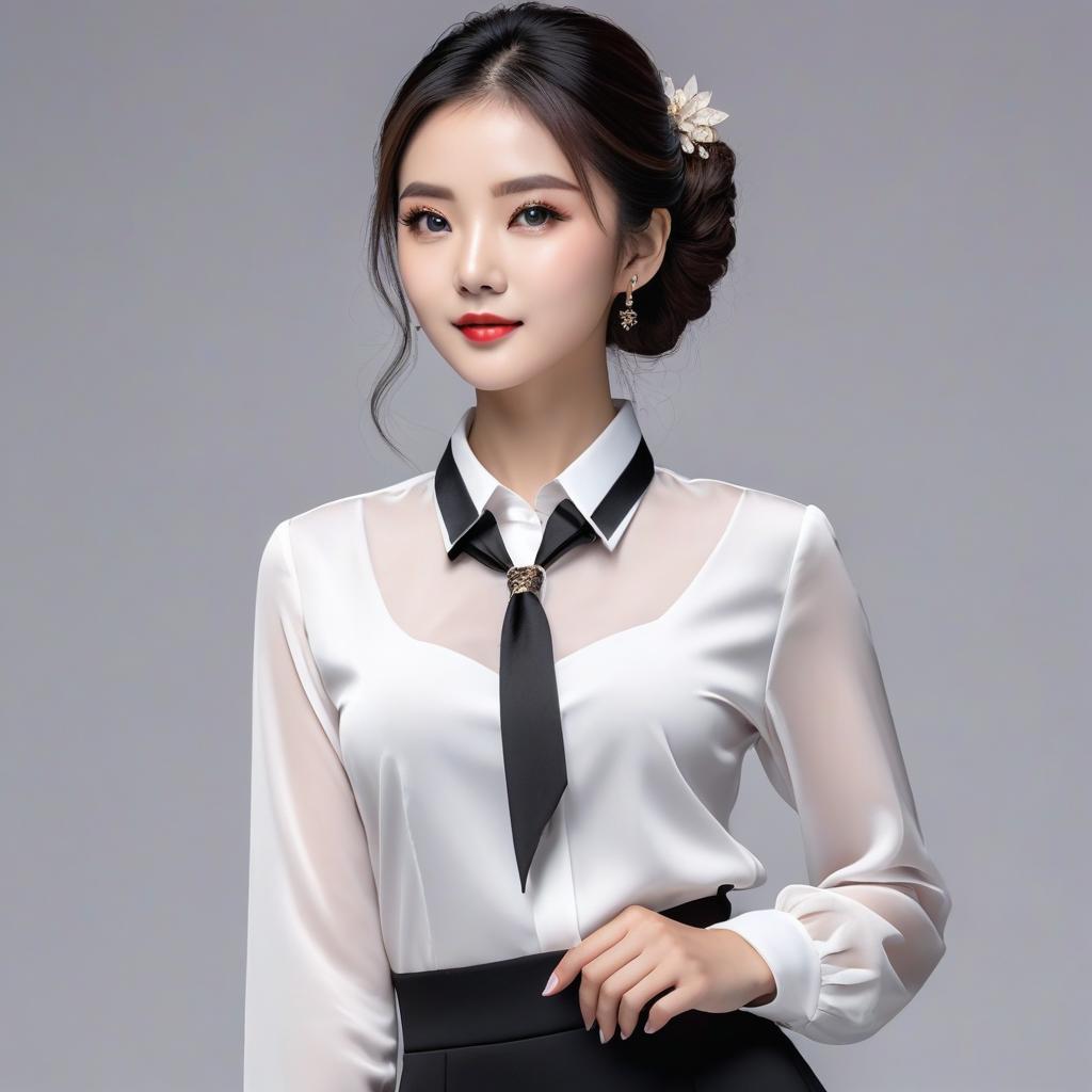  full body, black silk, white shirt, tuxedo, secretary, real chinese woman, 4k resolution photo realistic, highly intricate and detailed, masterpiece, ultra high res,photography,8k resolution