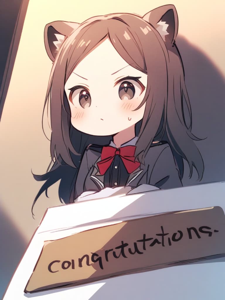  ((super cute raccoon: 1.4)){(("congratulations": 1.5))text picture},